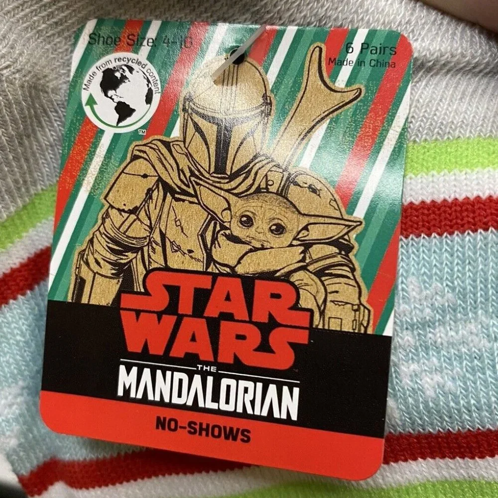 Disney Star Wars Mandalorian Women's  No Show Socks ‎ Size 4-10  NEW 6 Pack